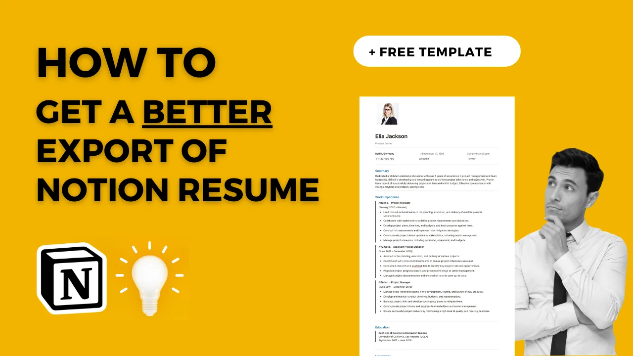 Need help exporting your Notion Resume? Try these solutions.