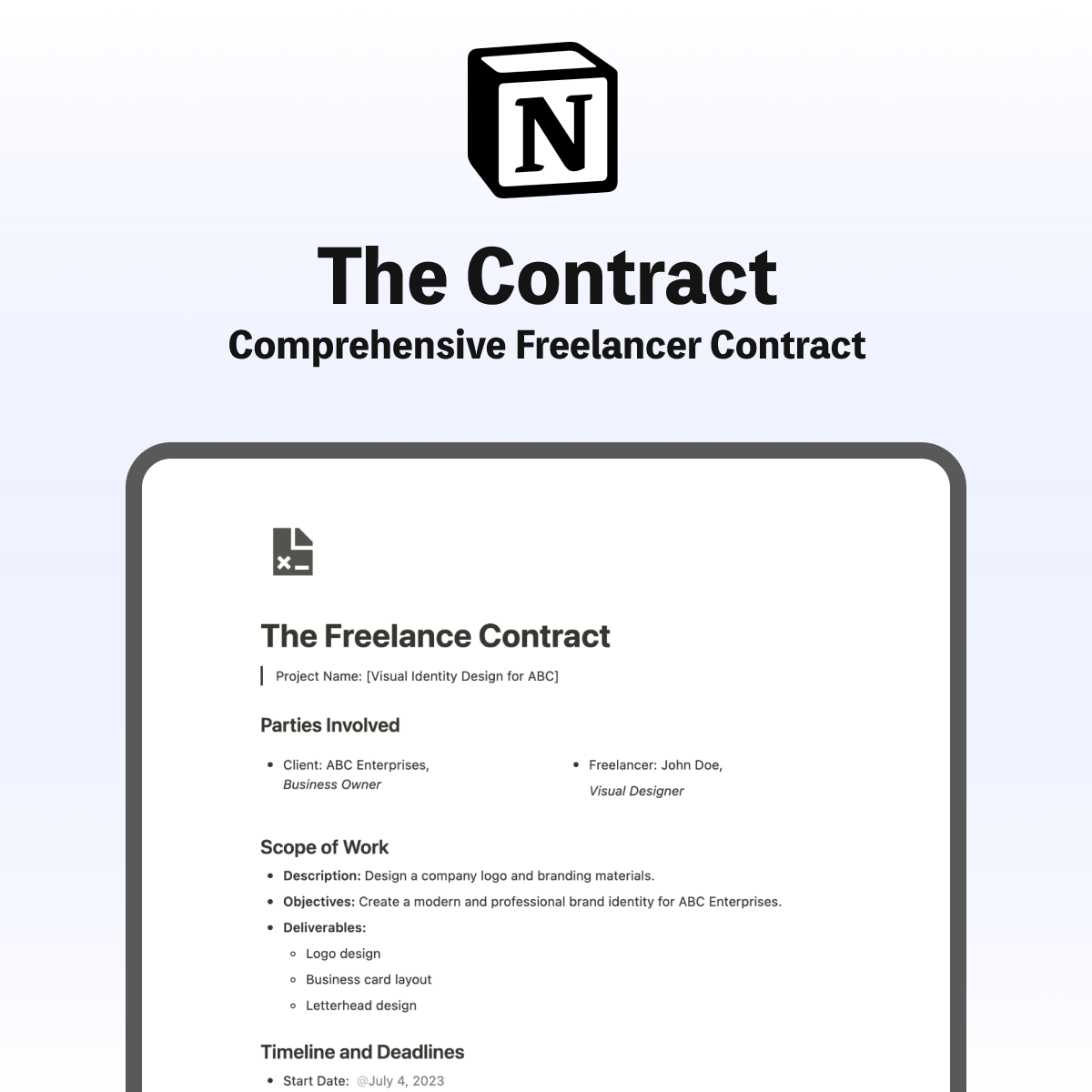 Contract Notion template